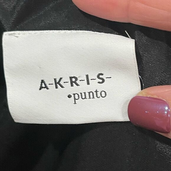 Akris Punto Black and White Wool Sheath Dress with Ruched Waist - Size 6 - Picture 3 of 4